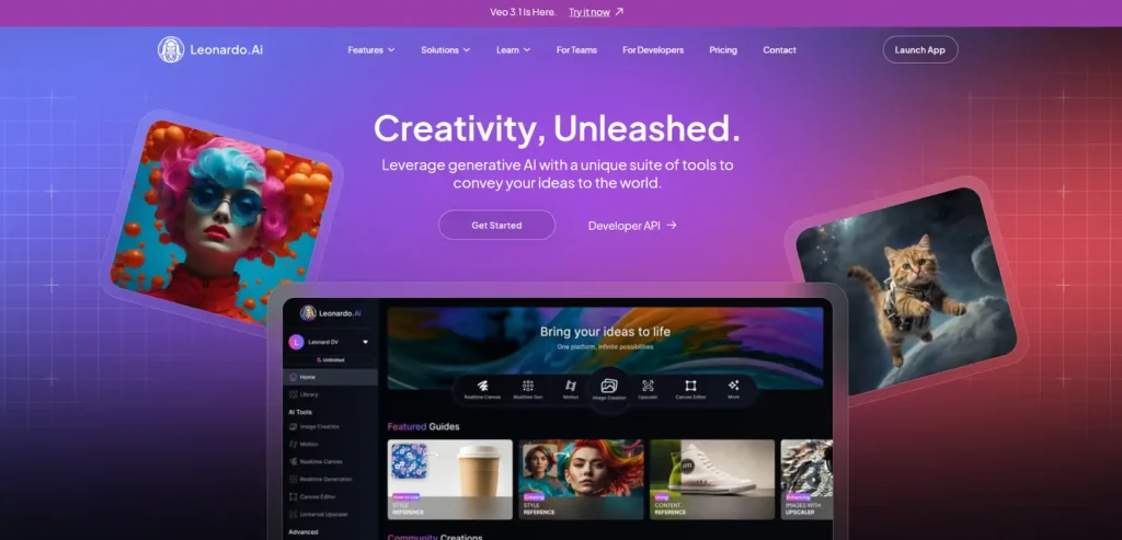 Leonardo AI — ИИ онлайн бесплатно для создания изображений, нейросеть генератор картинок и арт-контента 2025.
